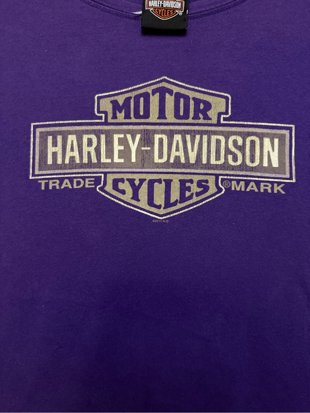 Harley-Davidson Purple Short Sleeve Tee with Silver Logo
